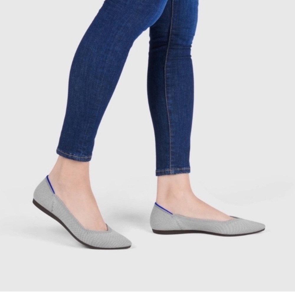 Rothy's RARE The Pointe Flats in Flax Birdseye